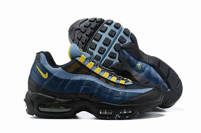 Nike Air Max 95 Men's Shoes Navy Blue Yellow-102 - Click Image to Close